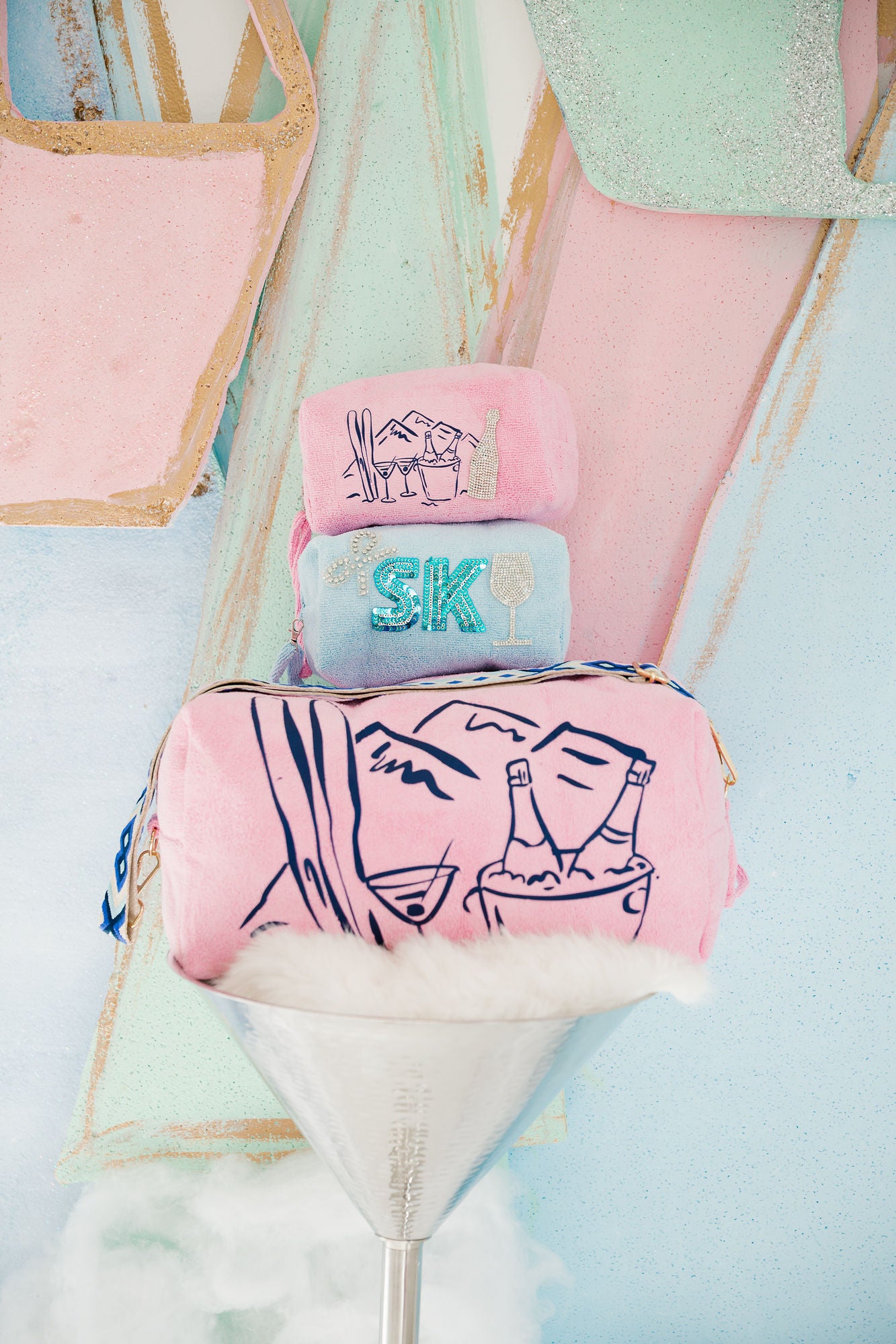 SIPS & SKIS PINK TERRY BAGS TERRY BAG Judith March