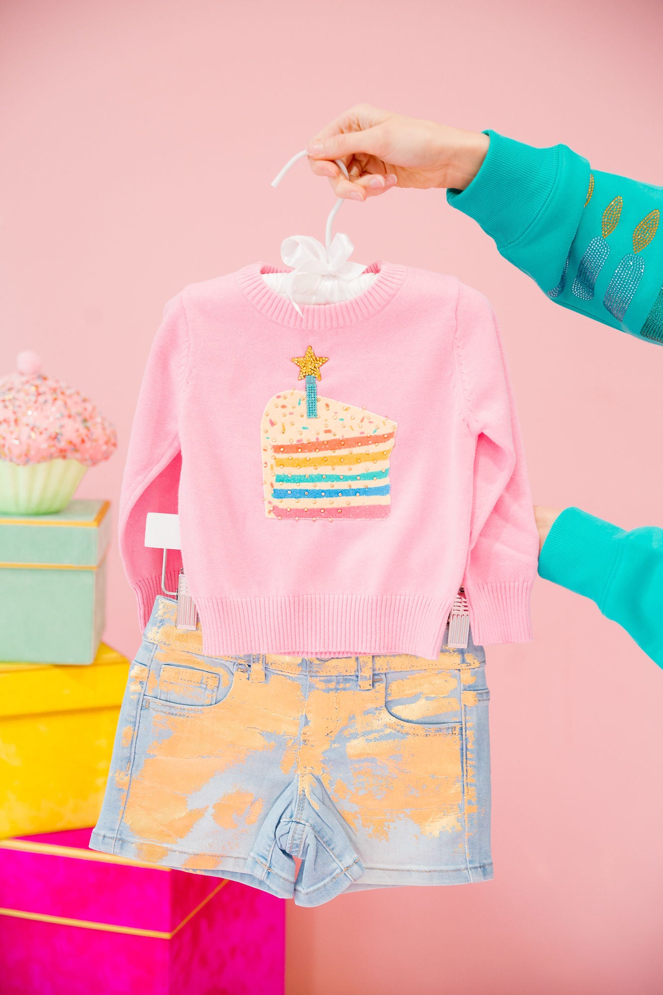 MINI KIDS PIECE OF CAKE PINK SWEATER SWEATER Judith March