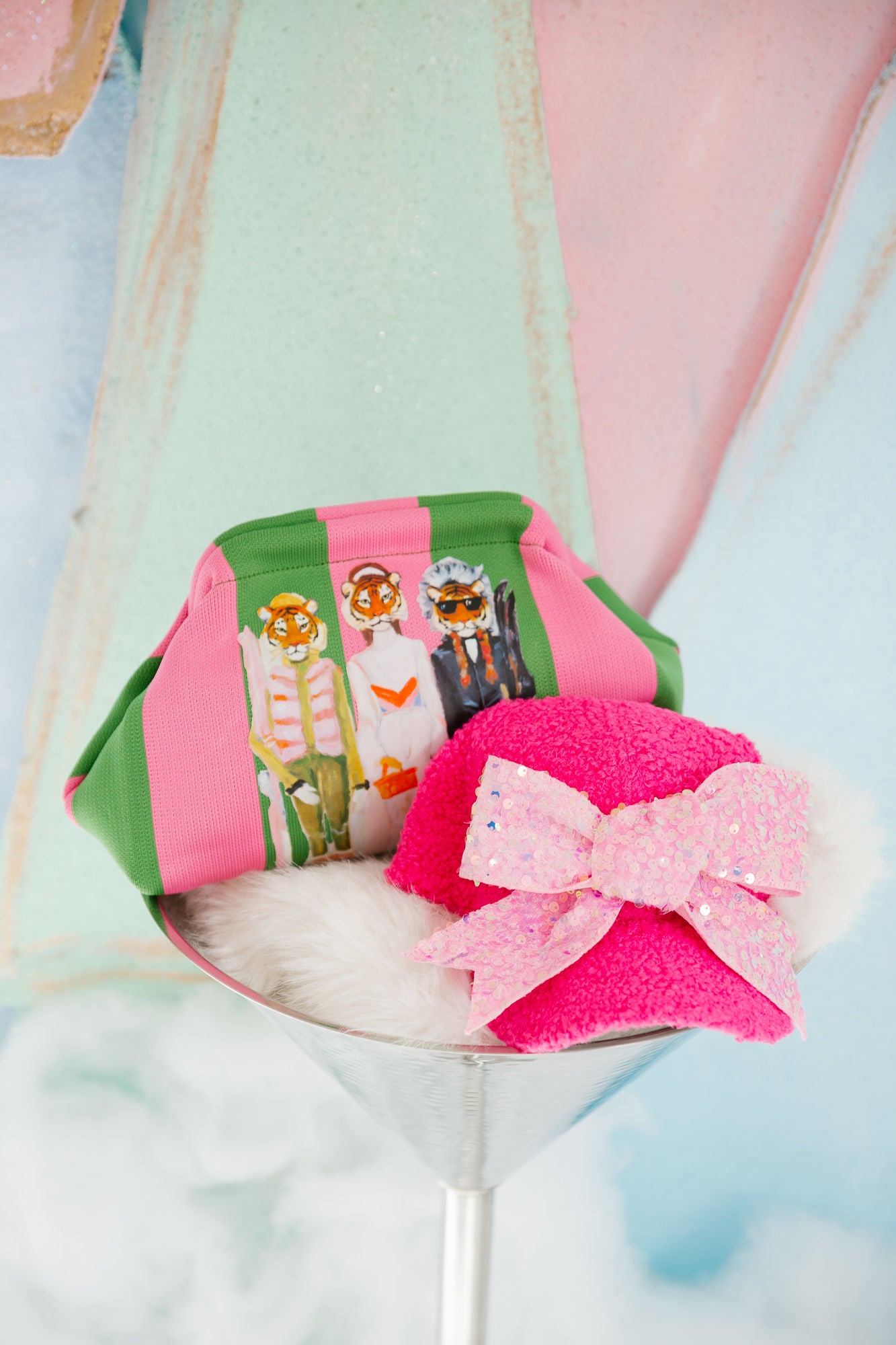 PRETTY IN PINK BOW SHERPA HAT HAT Judith March