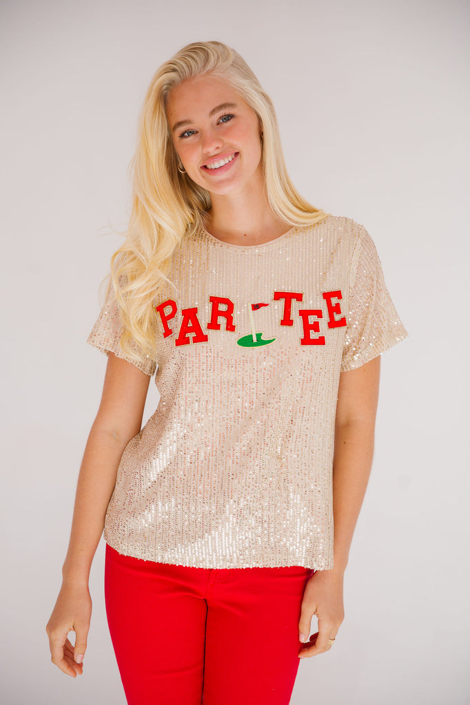 PARTEE GOLD SEQUIN TOP TOP Judith March