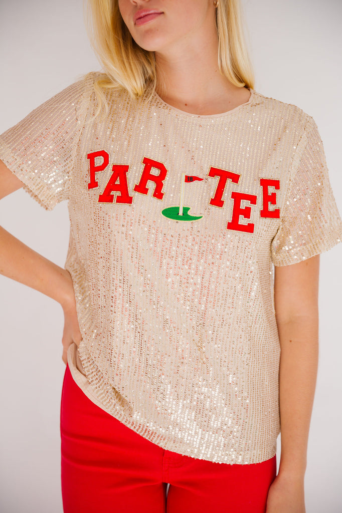 PARTEE GOLD SEQUIN TOP TOP Judith March
