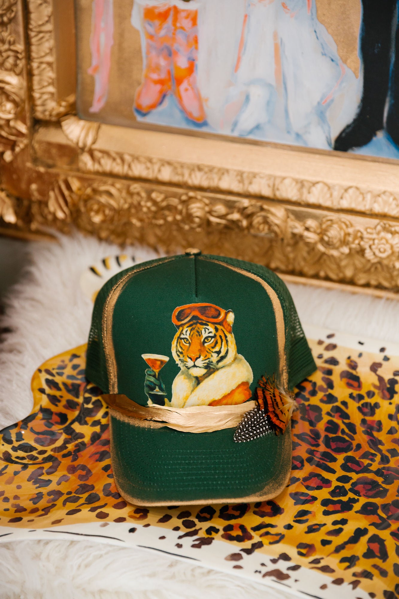 APRÈS TIGER GREEN STRUCTURED HAT HAT Judith March