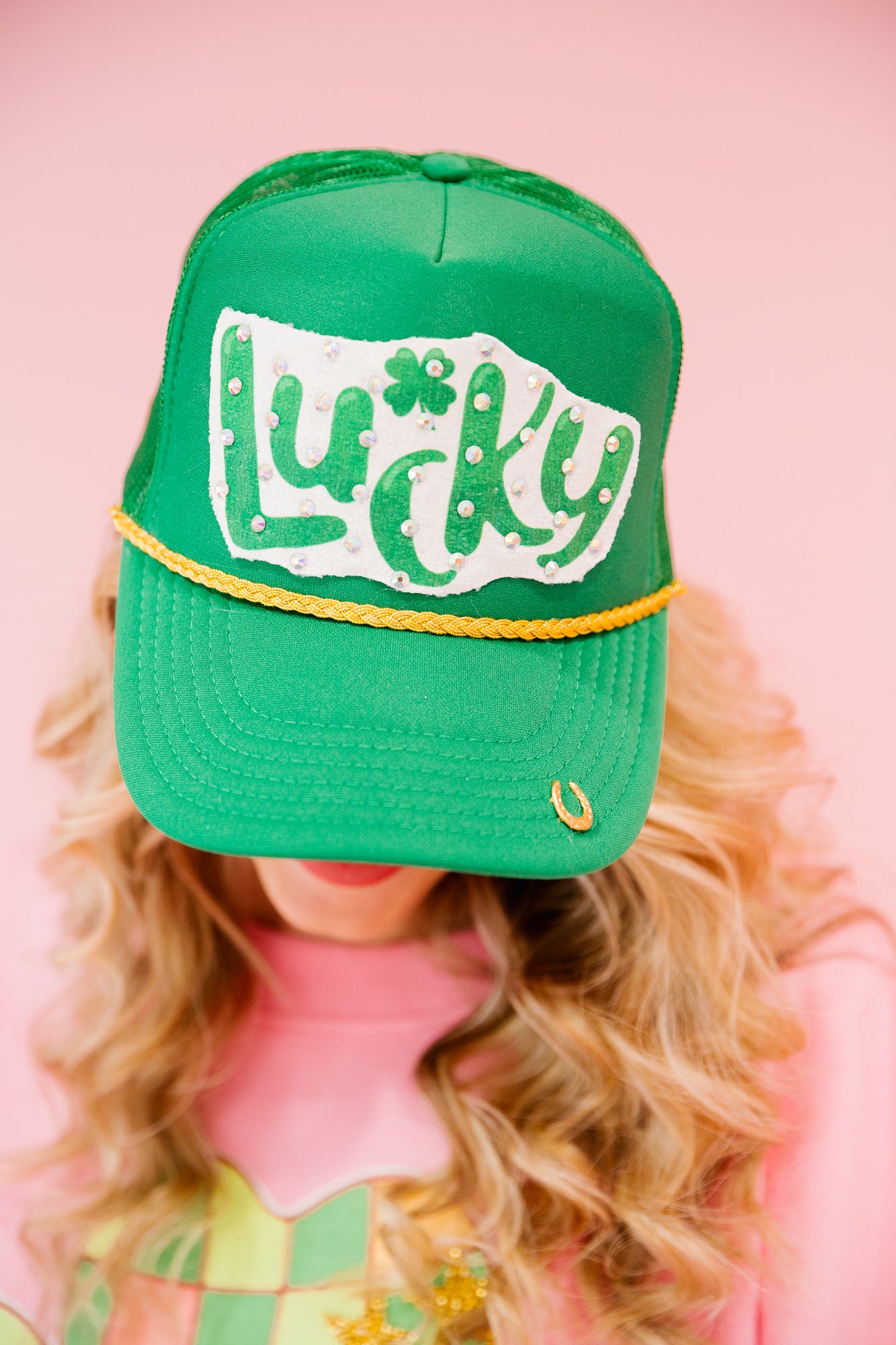 ST. PATRICK'S DAY HATS TRUCKER HAT Judith March GREEN TRUCKER - LUCKY