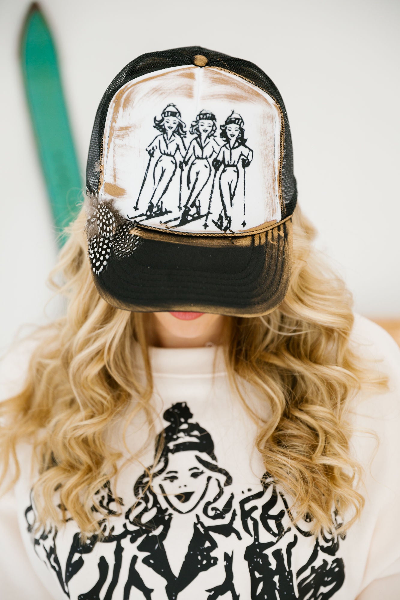 SKI SQUAD BLACK TRUCKER HAT HAT Judith March