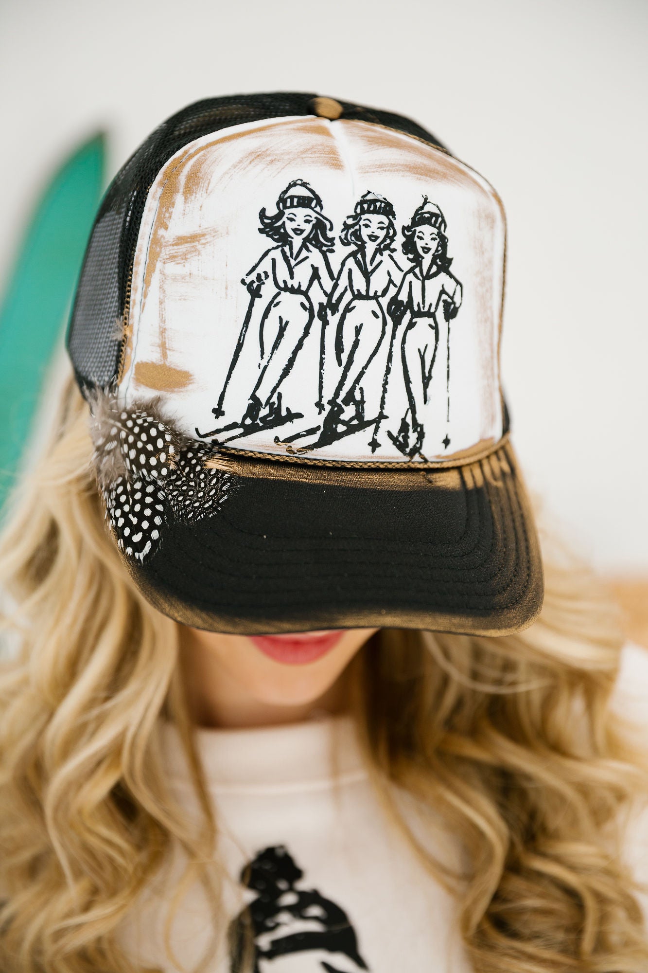 SKI SQUAD BLACK TRUCKER HAT HAT Judith March