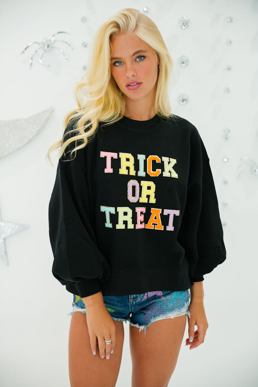 TRICK OR TREAT BLACK PULLOVER PULLOVER Judith March
