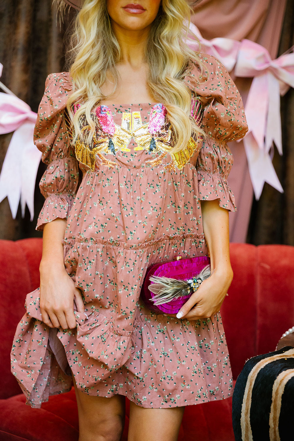 TURKEY CHEERS FLORAL DRESS DRESS Judith March