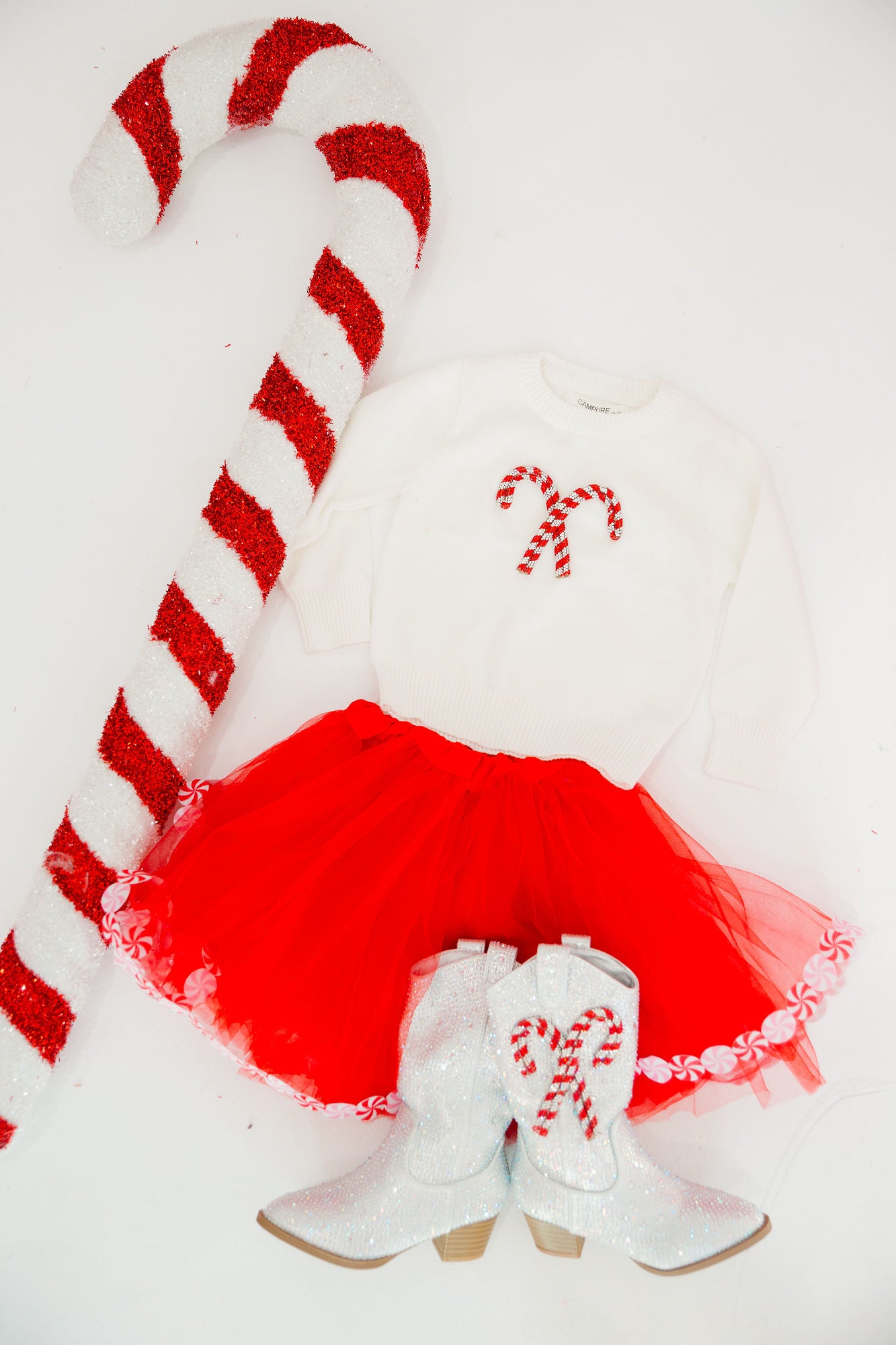 MINI KIDS CANDY CANE SPARKLE BOOTS BOOTS Judith March   