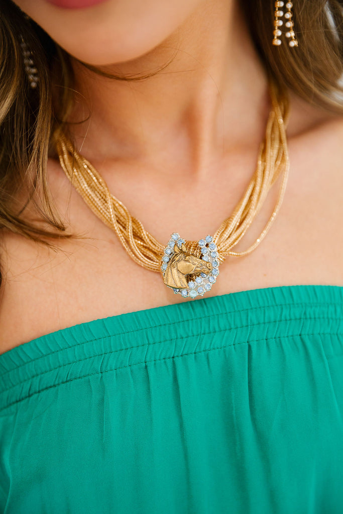 VINTAGE HORSESHOE LAYERED NECKLACE NECKLACE Judith March