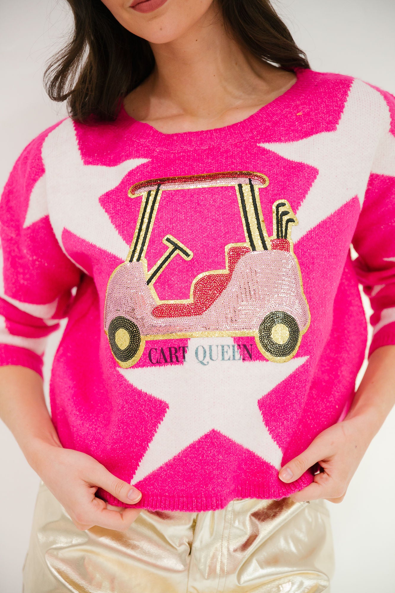 CART QUEEN PINK STAR SWEATER SWEATER Judith March