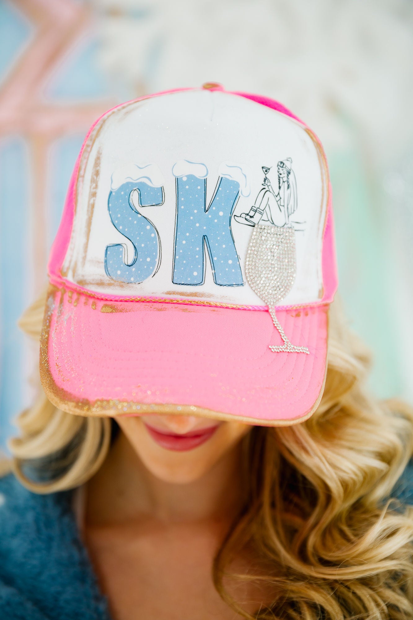 SKI SEASON PINK TRUCKER HAT HAT Judith March