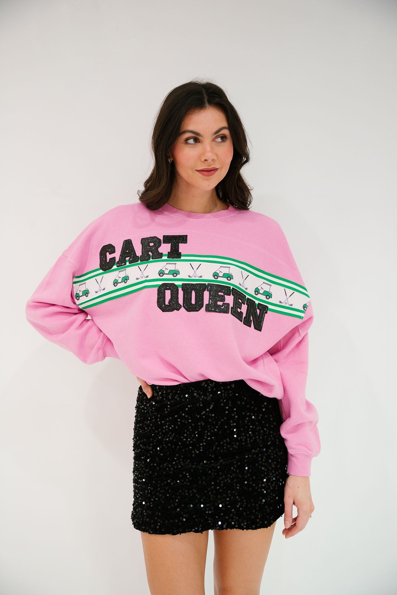 CART QUEEN PINK RIBBON PULLOVER PULLOVER Judith March