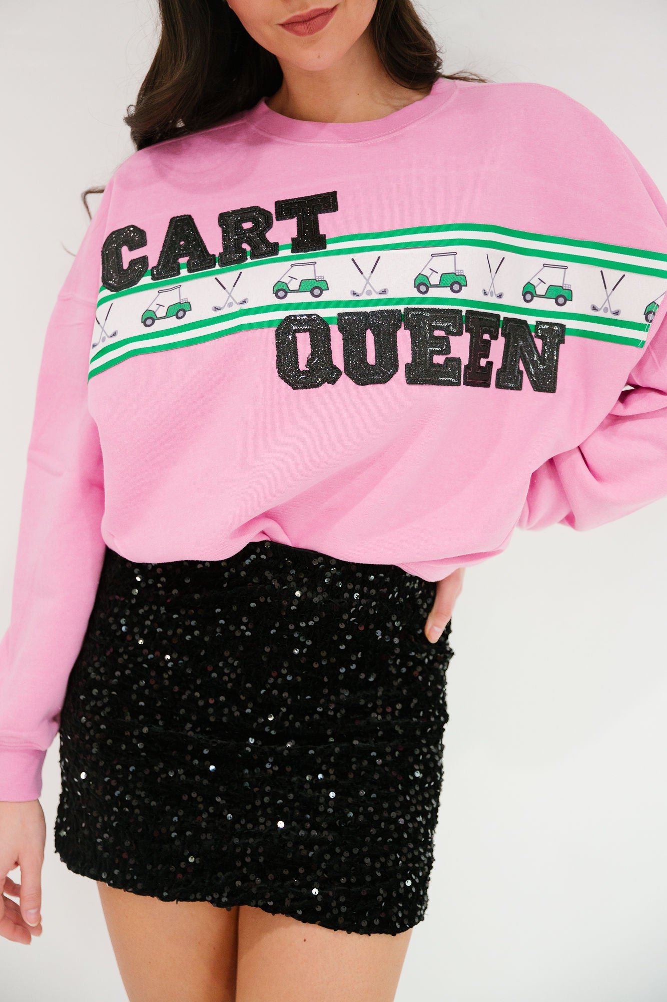 CART QUEEN PINK RIBBON PULLOVER PULLOVER Judith March