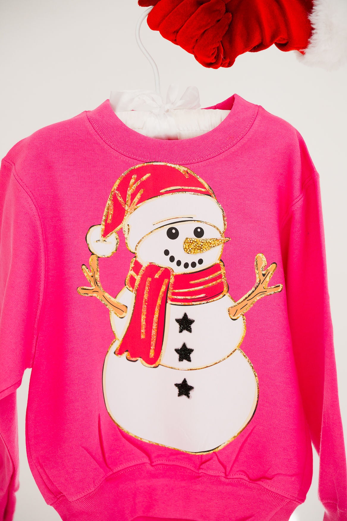 MINI KIDS SNOWMAN PINK PULLOVER PULLOVER Judith March