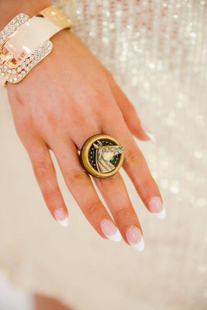 GOLD HORSE RING RING Judith March