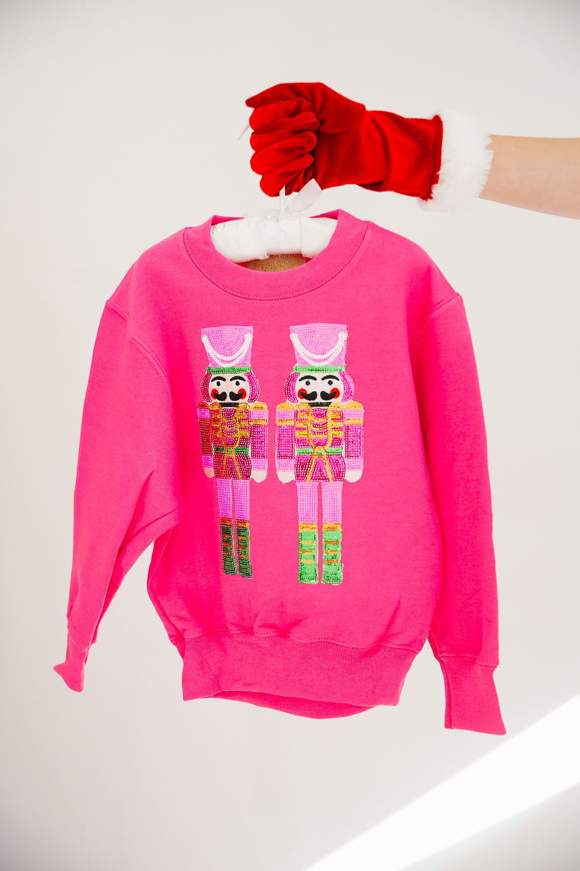 MINI KIDS SEQUIN NUTCRACKERS PINK PULLOVER PULLOVER Judith March