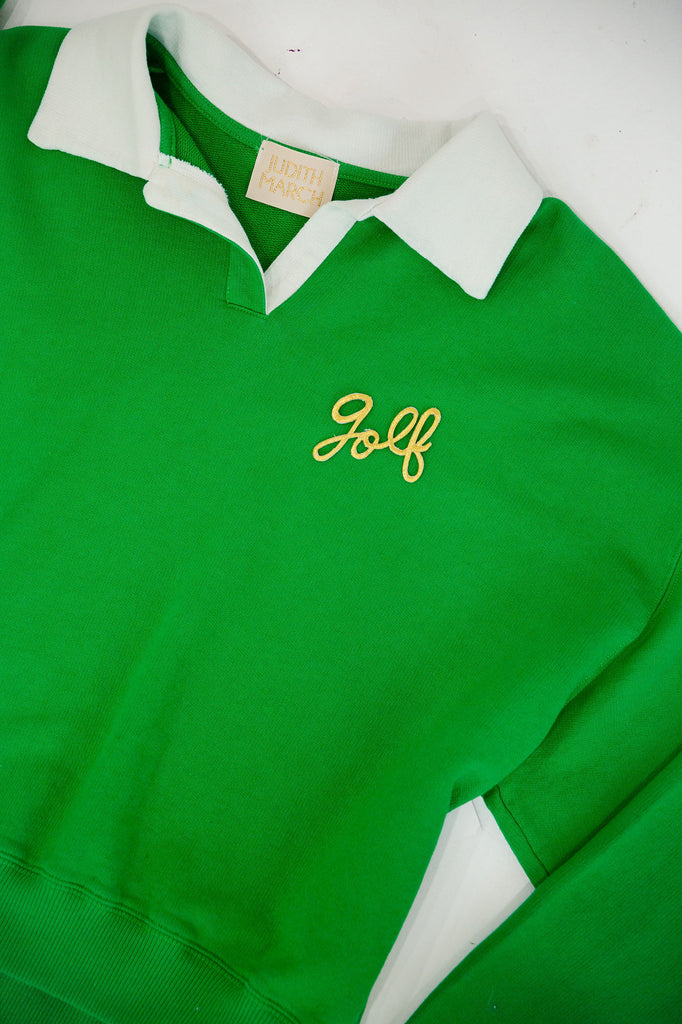 GOLF PRO GREEN CREW NECK PULLOVER Judith March
