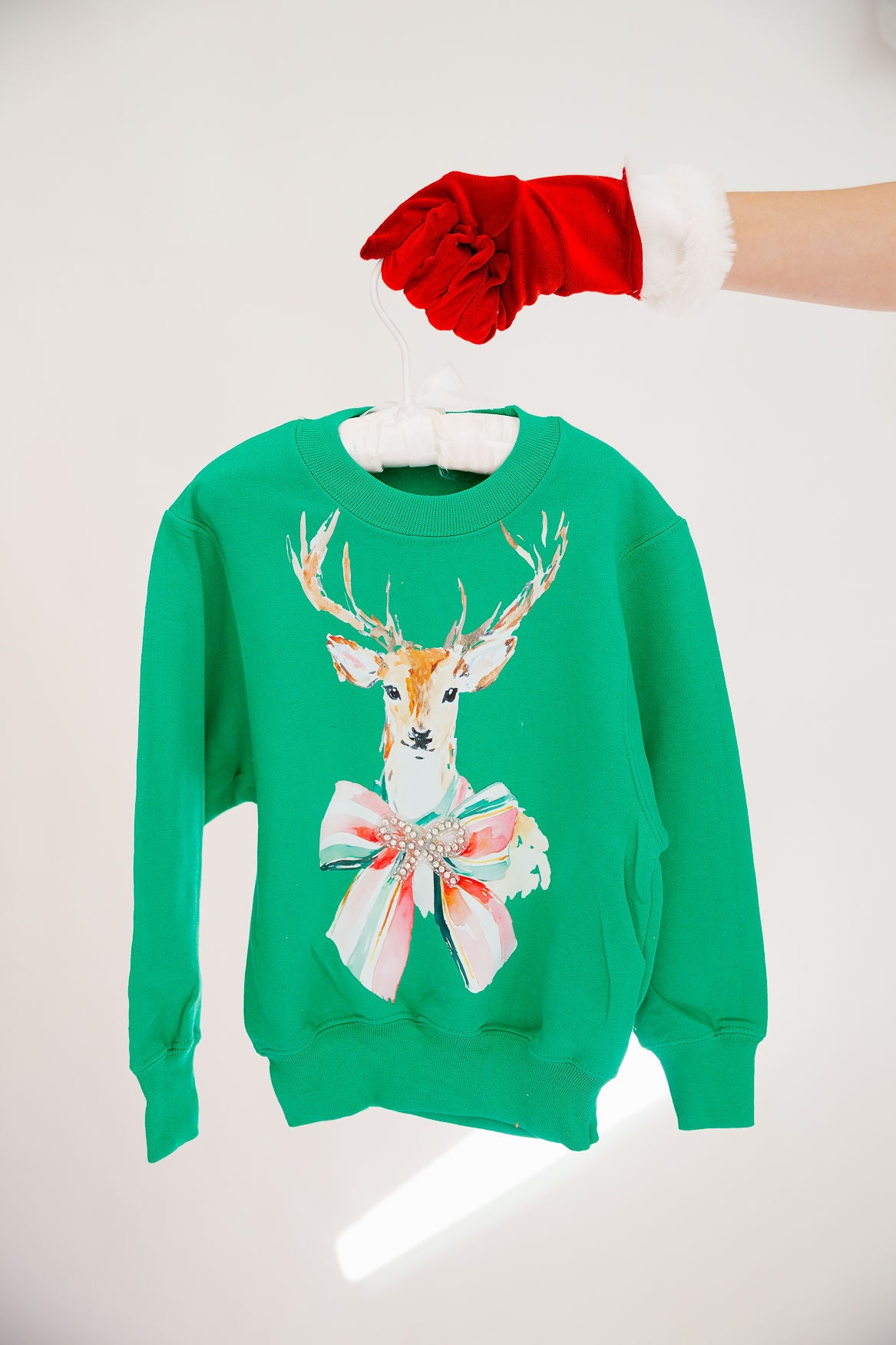 MINI KIDS JOLLY REINDEER GREEN PULLOVER PULLOVER Judith March