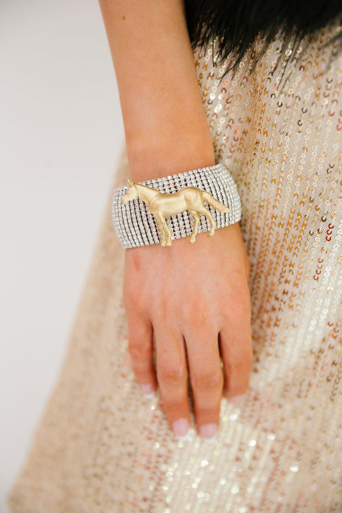 GOLDEN HORSE SILVER CUFF BRACELET BRACELET Judith March