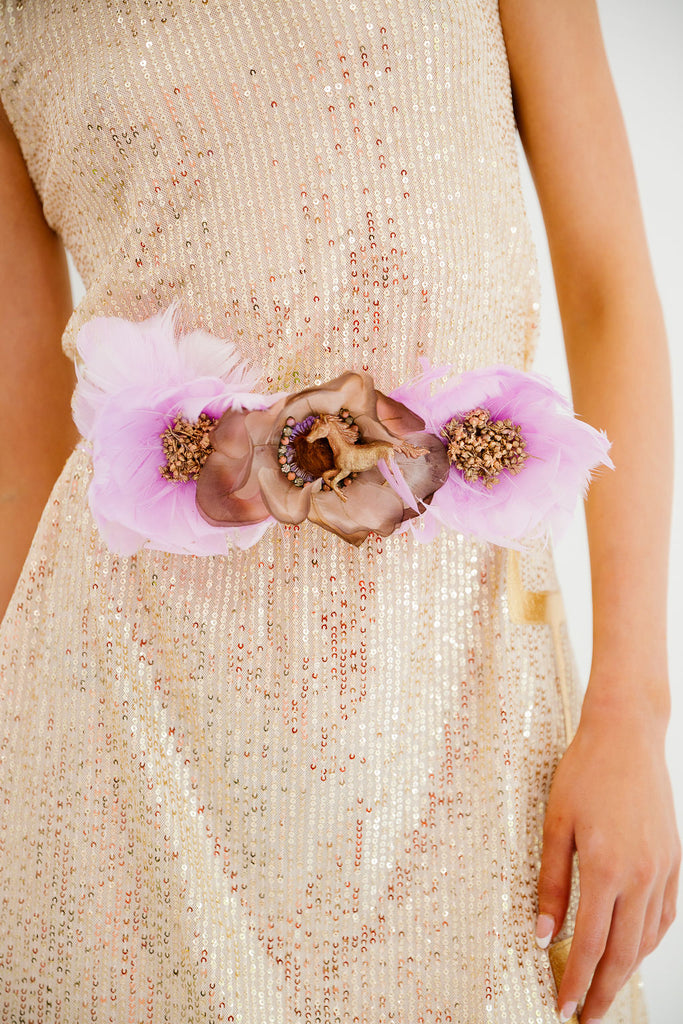 GOLDEN HORSE FLORAL BELT (ONE OF A KIND) BELT Judith March