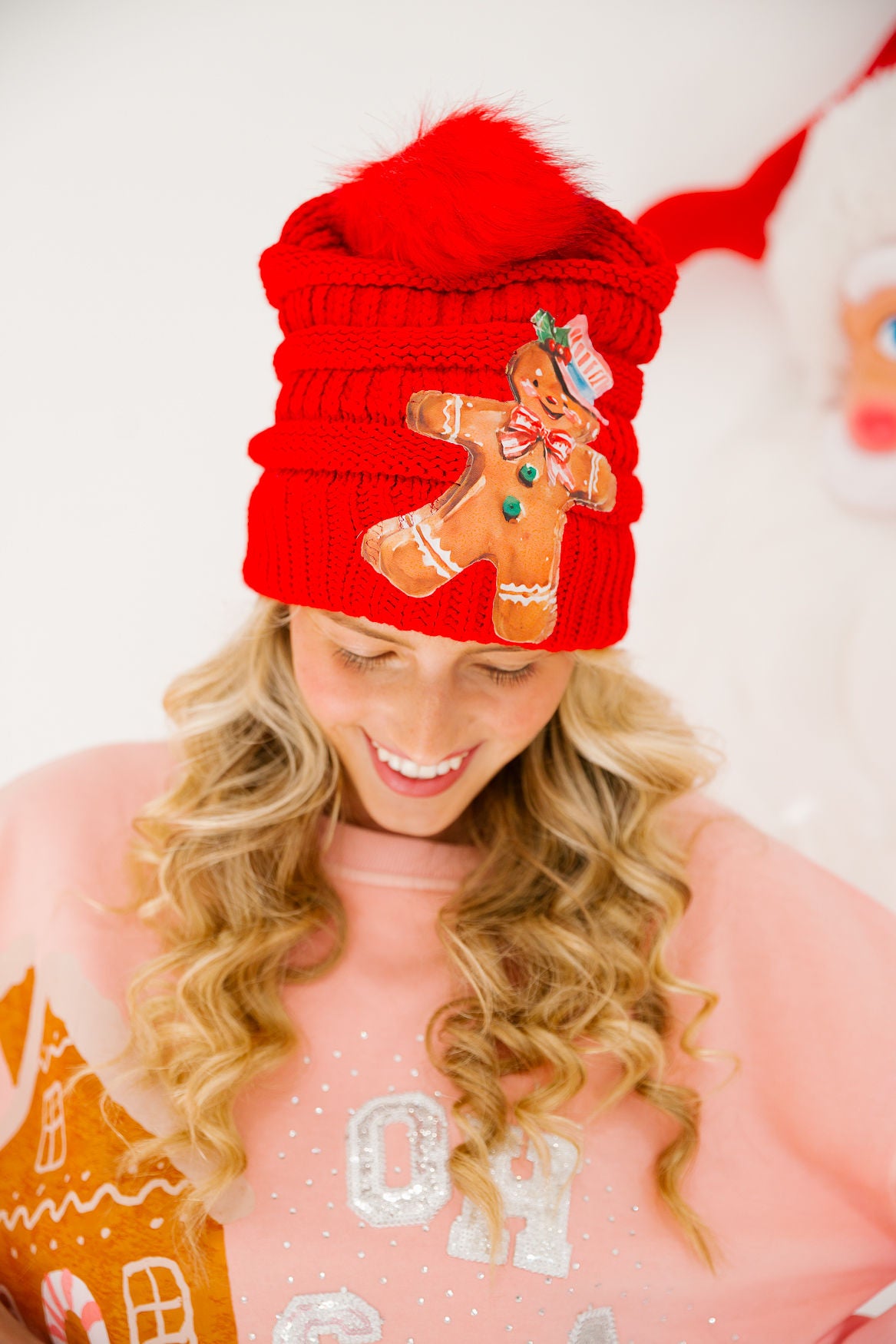 OH SNAP RED BEANIE BEANIE Judith March