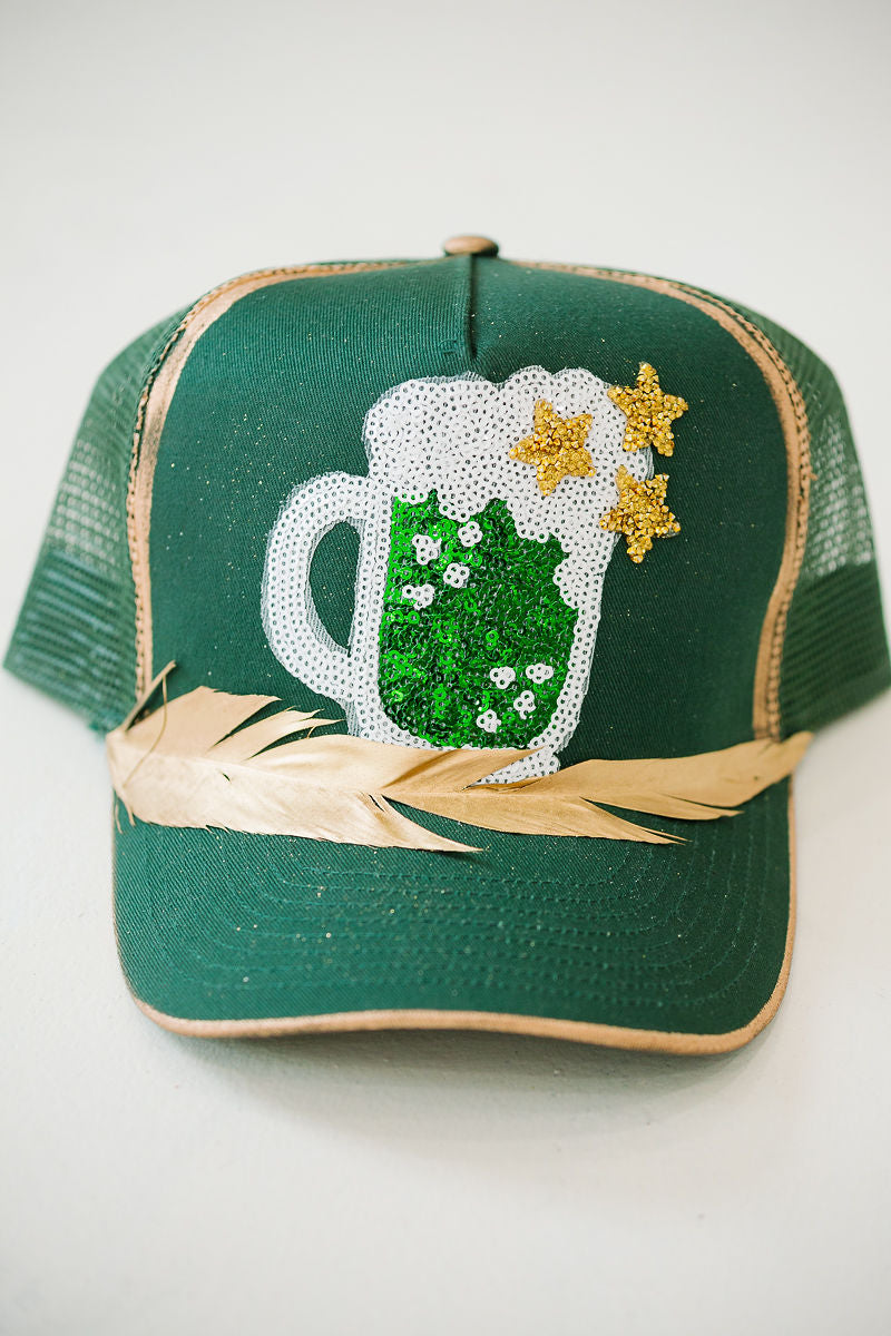CHEERS GREEN STRUCTURED HAT HAT Judith March