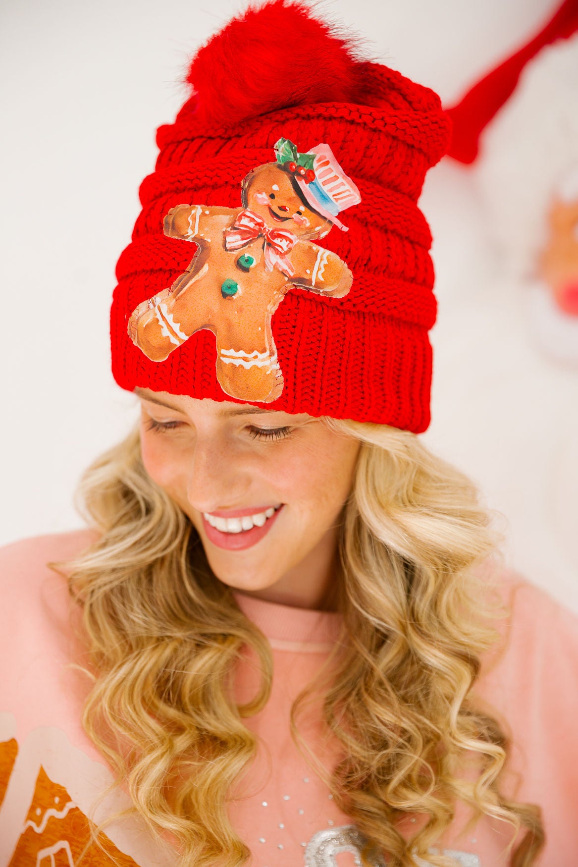 OH SNAP RED BEANIE BEANIE Judith March