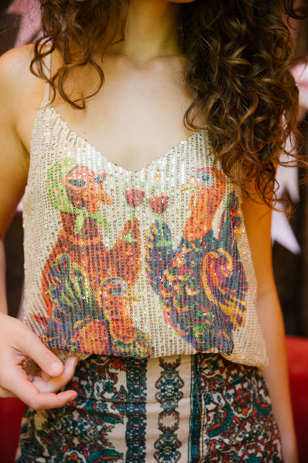 TIPSY TURKEY GOLD SEQUIN TANK TANK Judith March