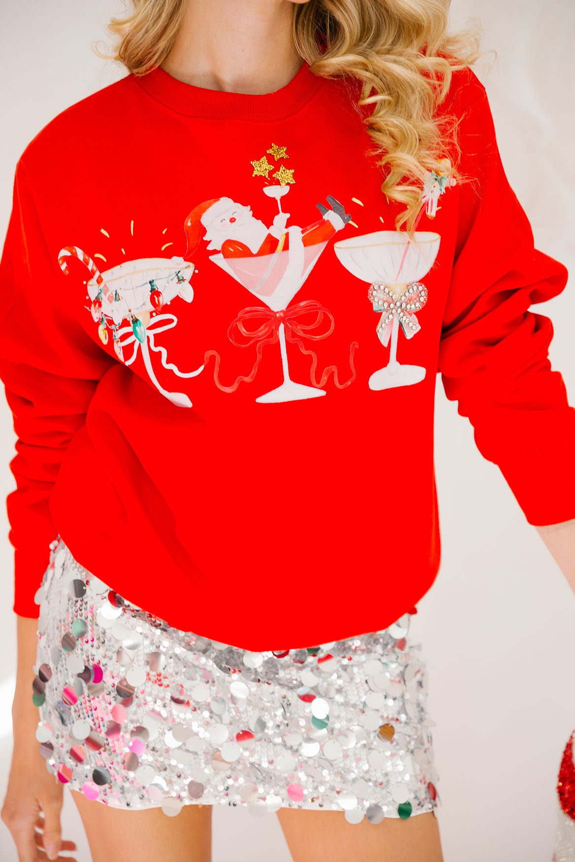 TIPSY SANTA RED PULLOVER PULLOVER Judith March