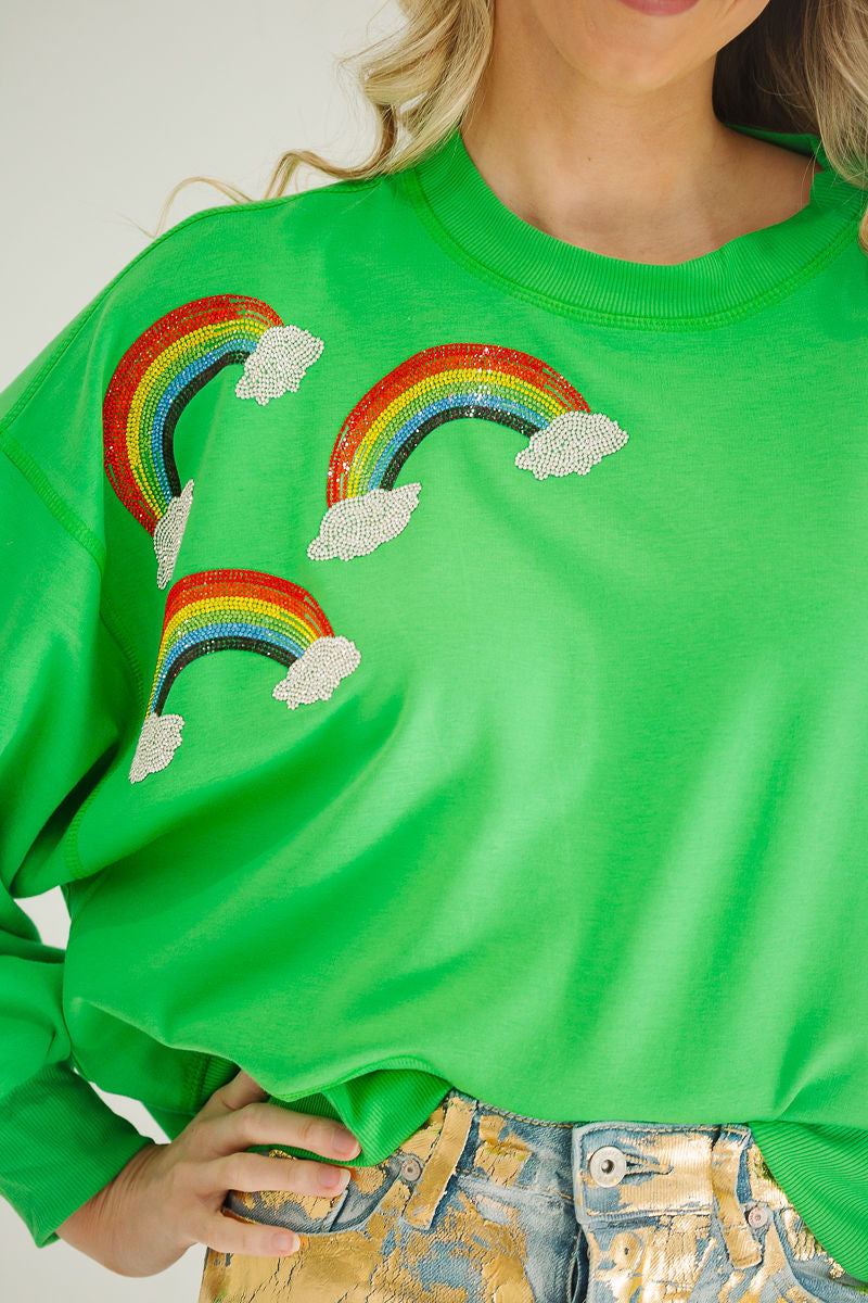 OVER THE RAINBOW GREEN PULLOVER PULLOVER Judith March
