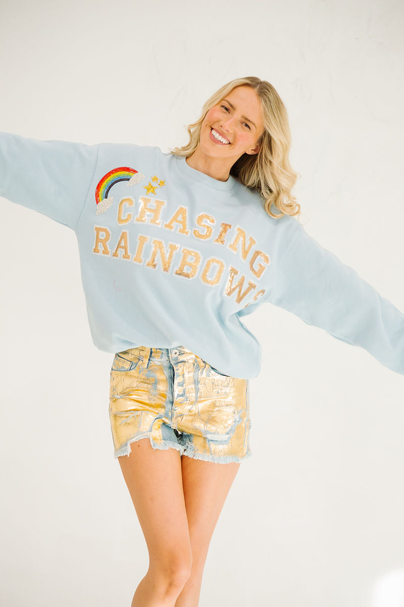 CHASING RAINBOWS BLUE PULLOVER PULLOVER Judith March