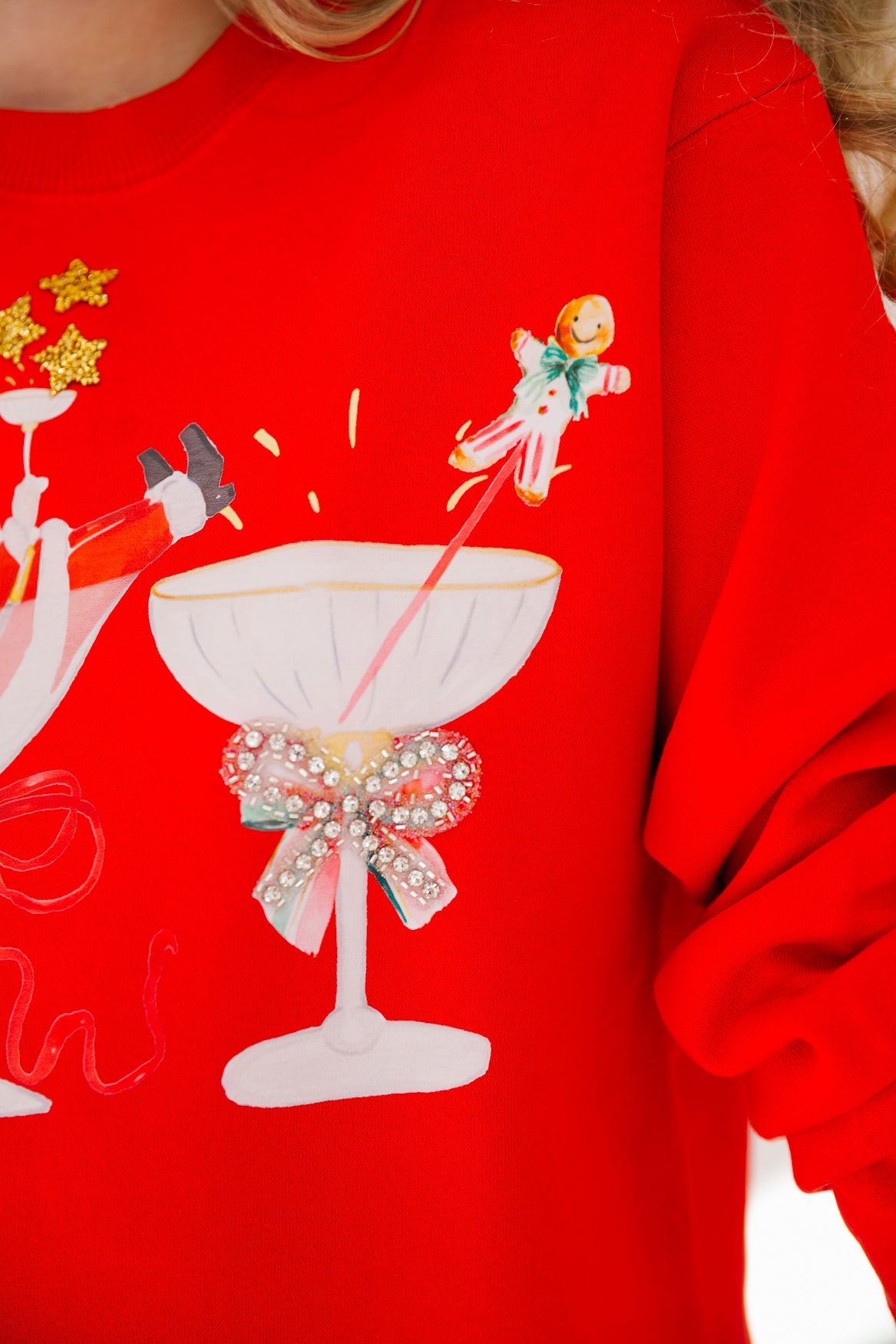 TIPSY SANTA RED PULLOVER PULLOVER Judith March