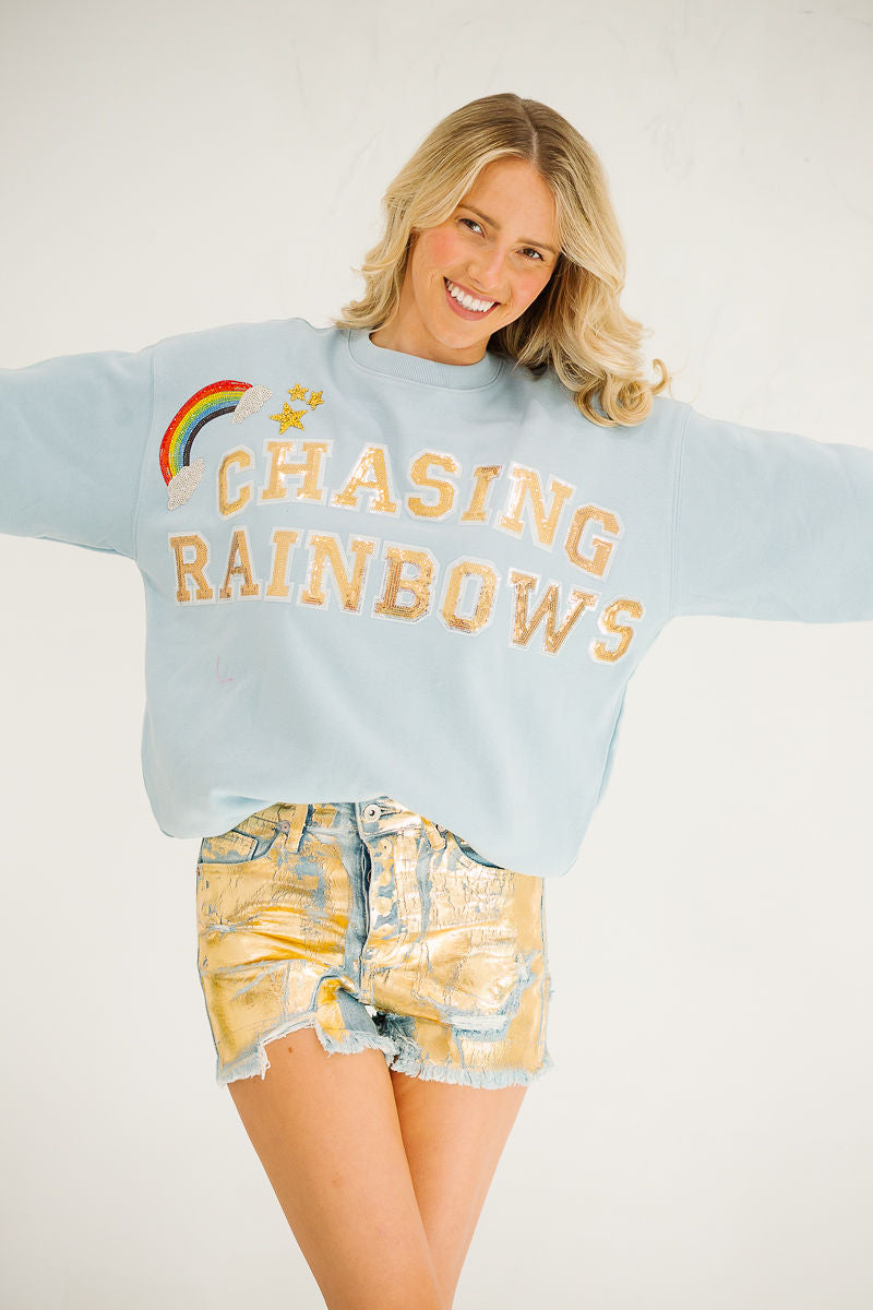 CHASING RAINBOWS BLUE PULLOVER PULLOVER Judith March