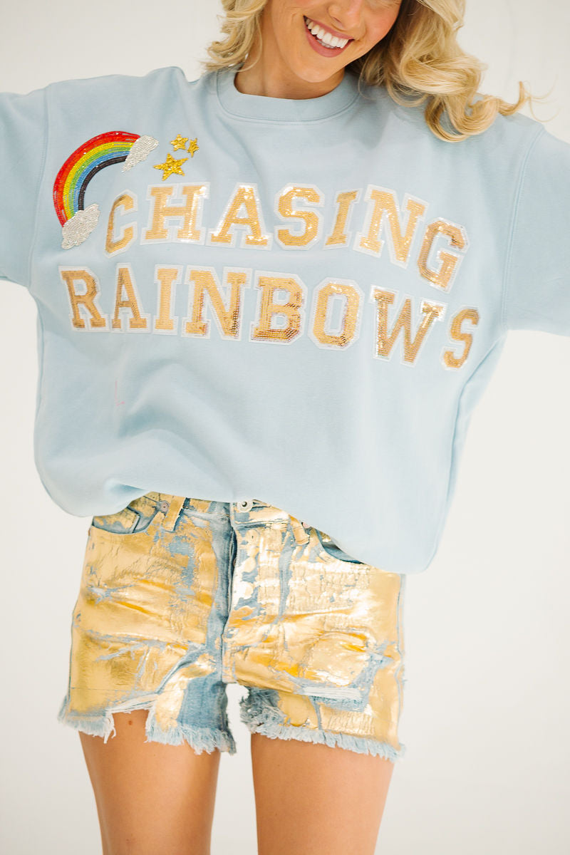 CHASING RAINBOWS BLUE PULLOVER PULLOVER Judith March