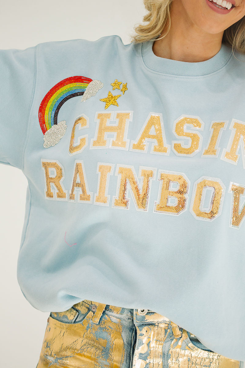 CHASING RAINBOWS BLUE PULLOVER PULLOVER Judith March