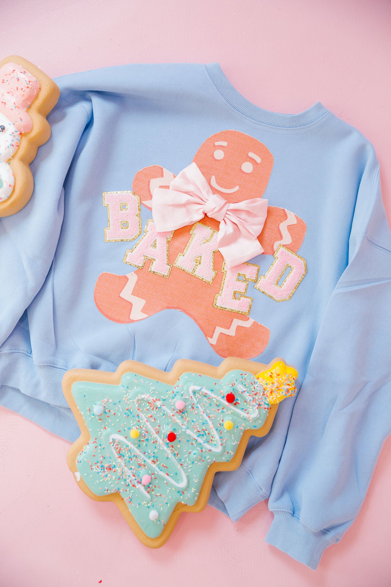 BAKED GINGERBREAD BLUE PULLOVER PULLOVER Judith March   