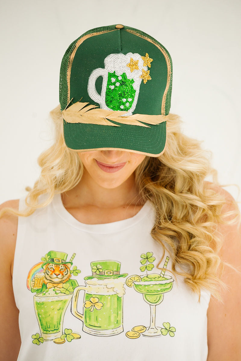 CHEERS GREEN STRUCTURED HAT HAT Judith March