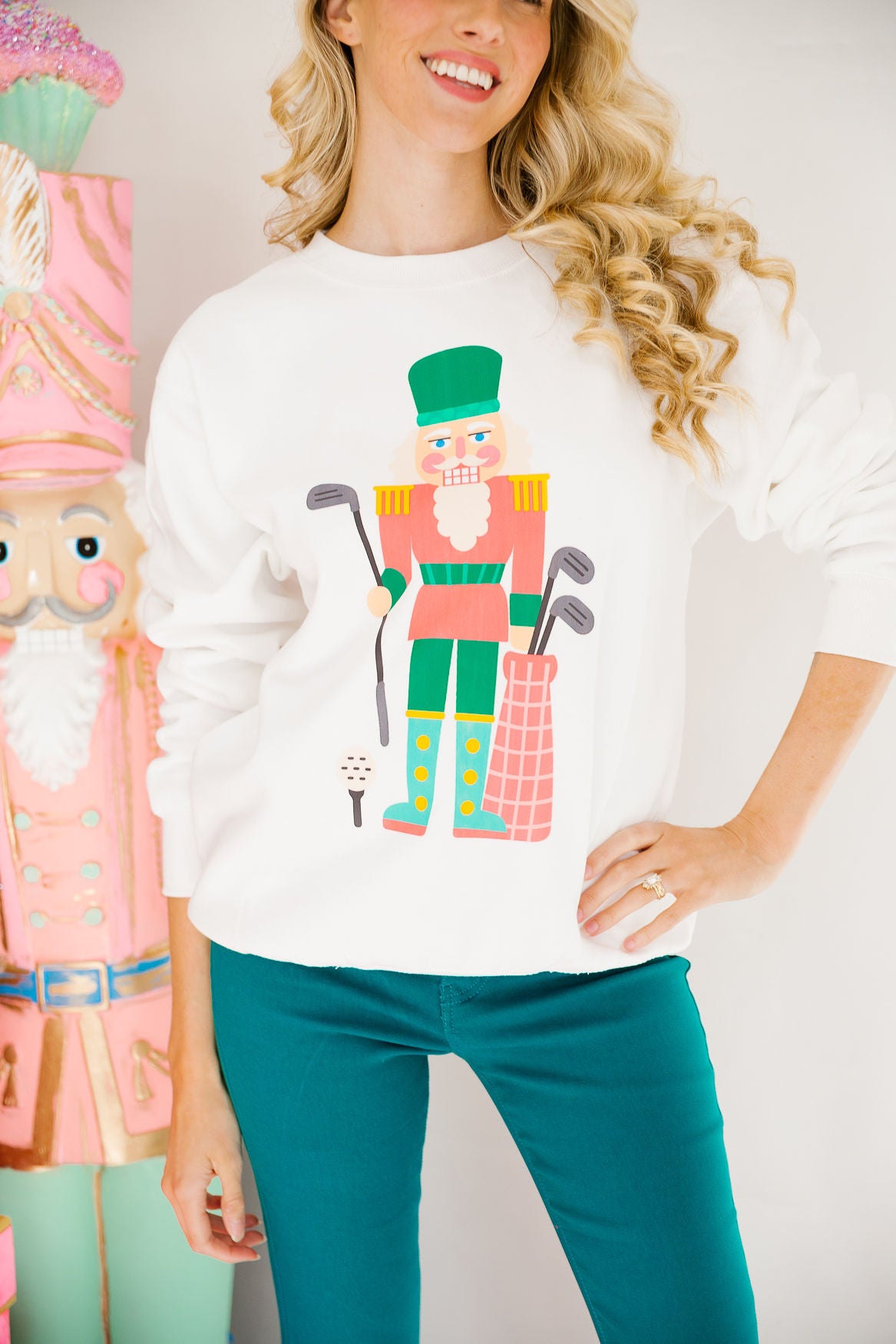 BALLET AND BIRDIES WHITE PULLOVER PULLOVER Judith March