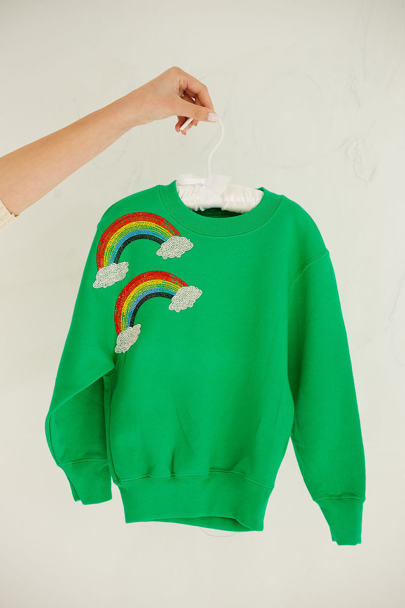 MINI KIDS OVER THE RAINBOW GREEN PULLOVER PULLOVER Judith March
