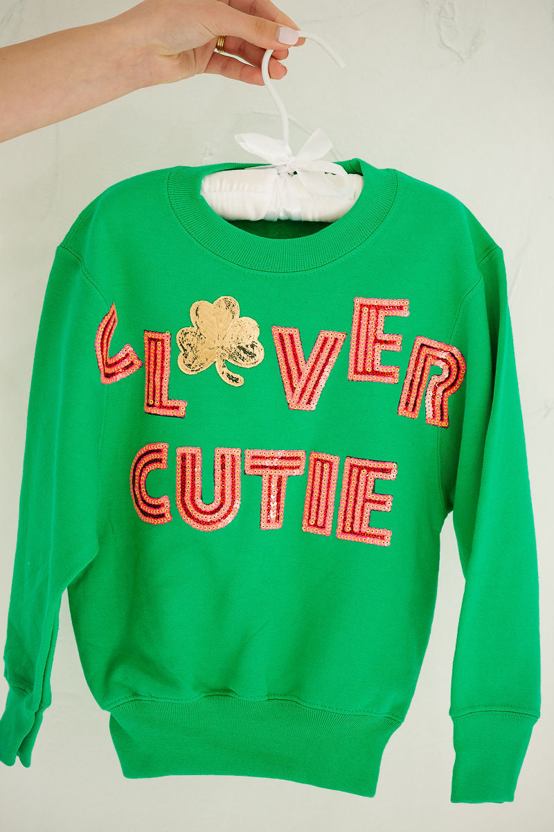 MINI KIDS CLOVER CUTIE GREEN PULLOVER PULLOVER Judith March