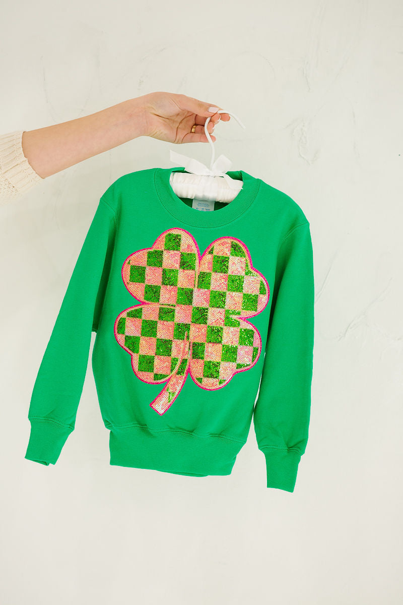 MINI KIDS LUCKY CLOVER GREEN PULLOVER PULLOVER Judith March