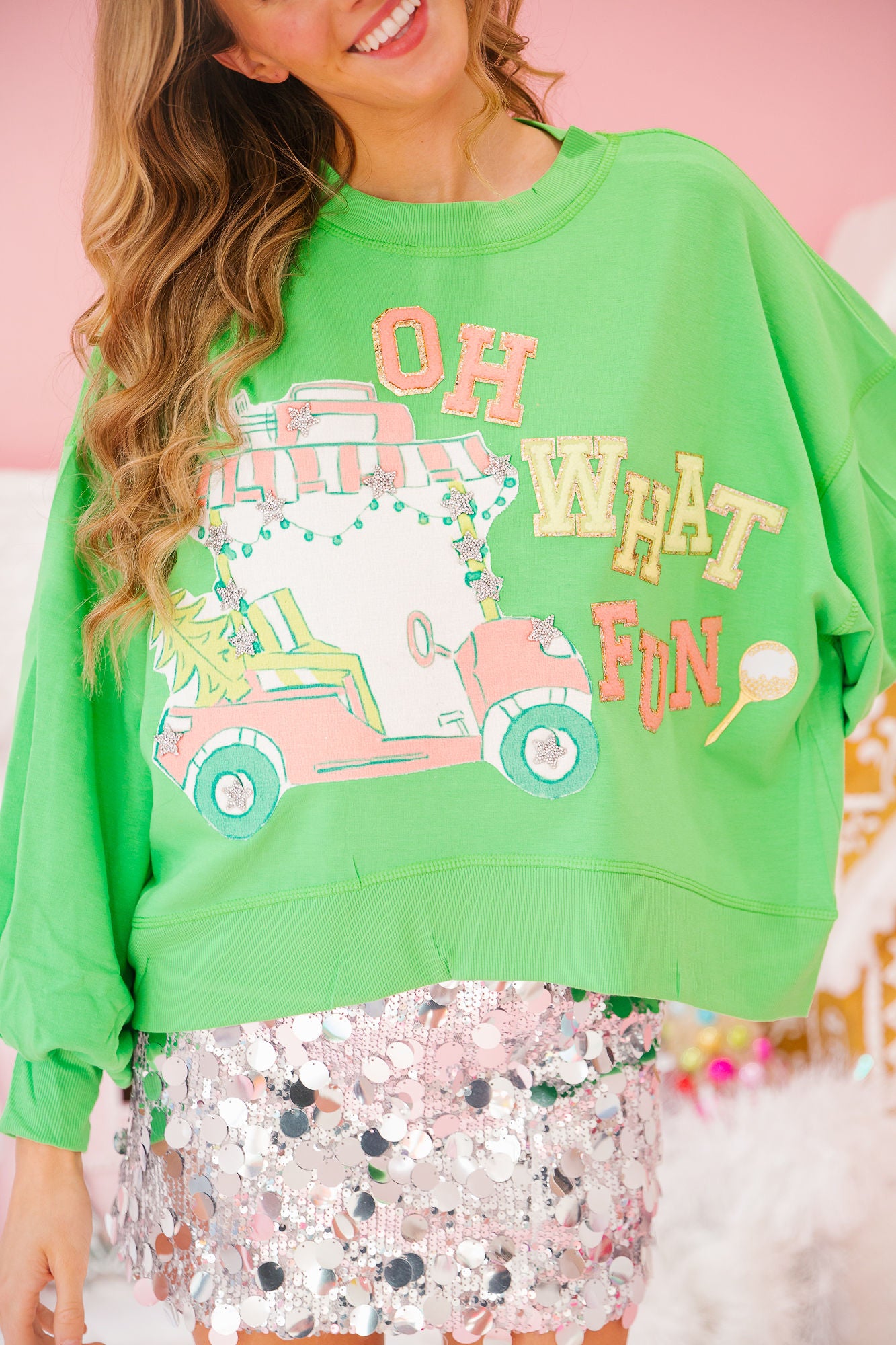 OH WHAT FUN GREEN PULLOVER PULLOVER Judith March