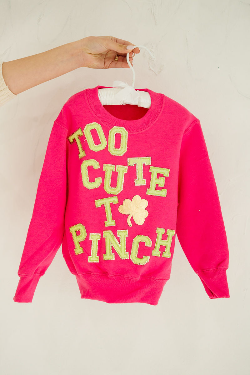 MINI KIDS TOO CUTE TO PINCH PINK PULLOVER PULLOVER Judith March