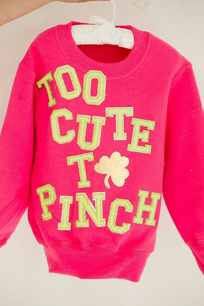 MINI KIDS TOO CUTE TO PINCH PINK PULLOVER PULLOVER Judith March