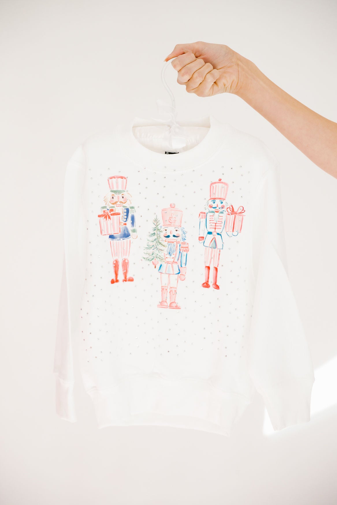 MINI KIDS FESTIVE NUTCRACKER WHITE PULLOVER PULLOVER Judith March