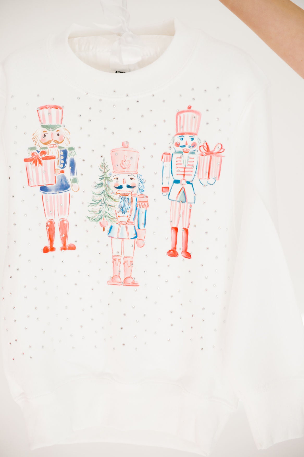 MINI KIDS FESTIVE NUTCRACKER WHITE PULLOVER PULLOVER Judith March