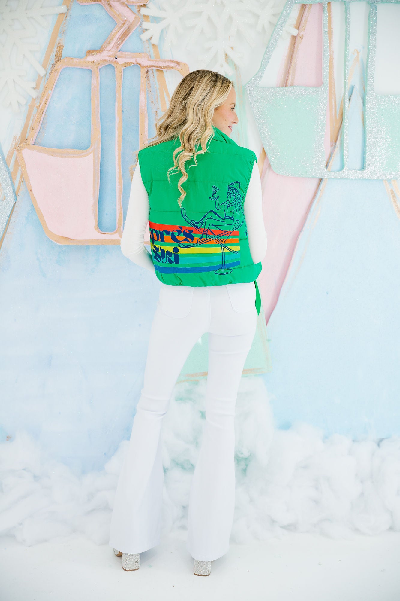 APRÈS SKI GREEN PUFFER VEST VEST Judith March