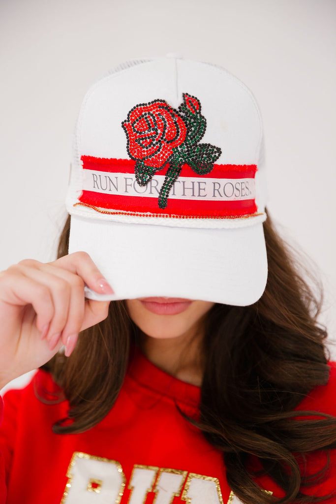RUN FOR THE ROSES® WHITE STRUCTURED HAT HAT Judith March