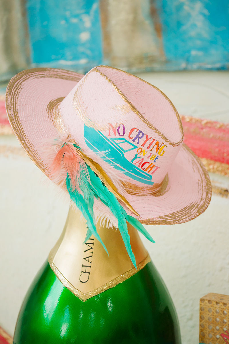 NO CRYING ON THE YACHT PINK SUN HAT Sun hat Judith March