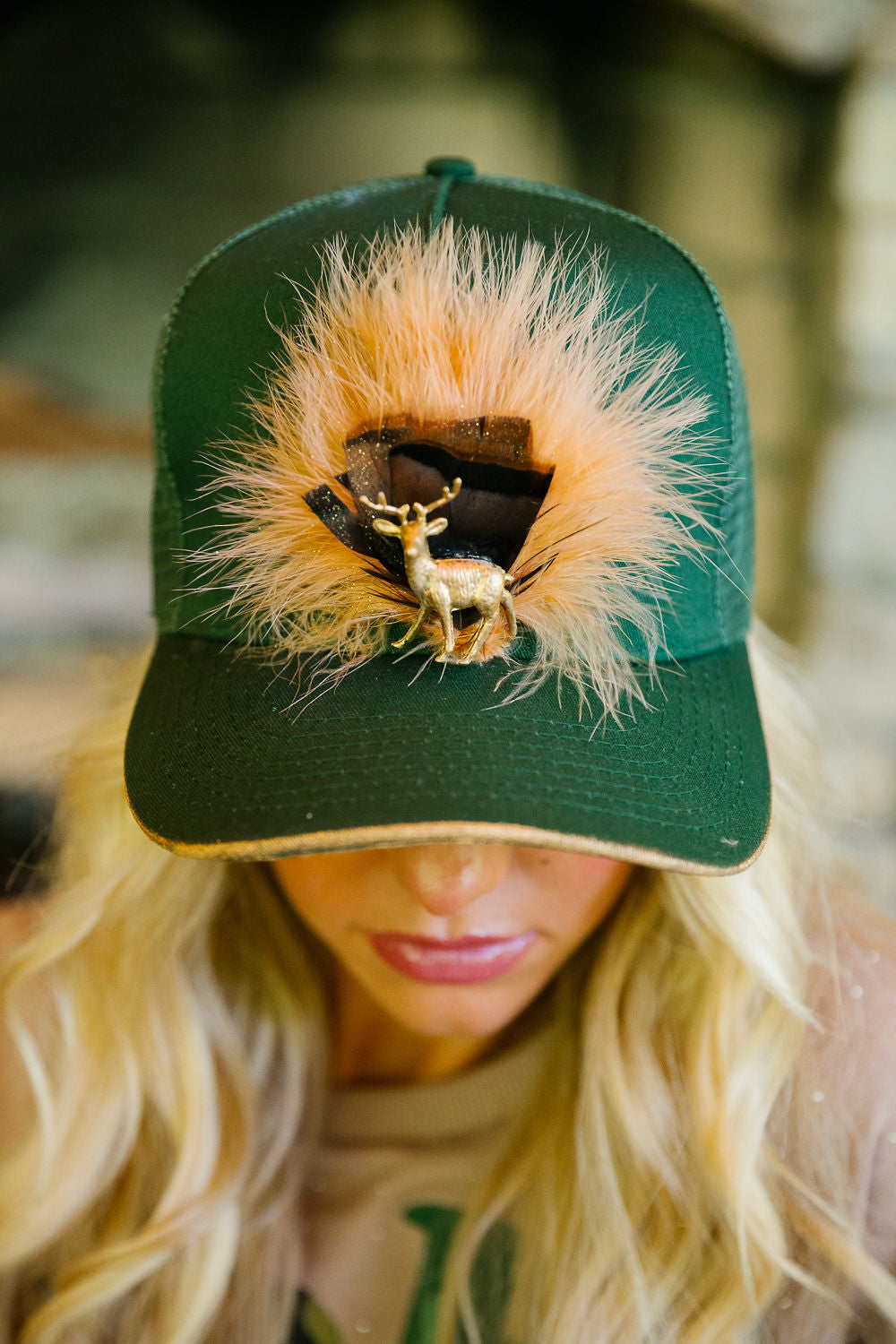 LUXE BUCK STRUCTURED HAT TRUCKER HAT Judith March